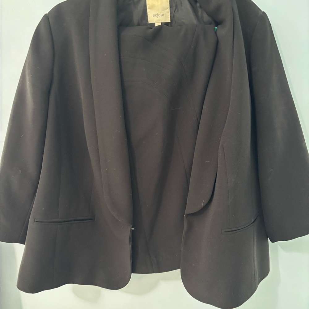 Sejour Black Women's Suit: Blazer and Pencil Skirt